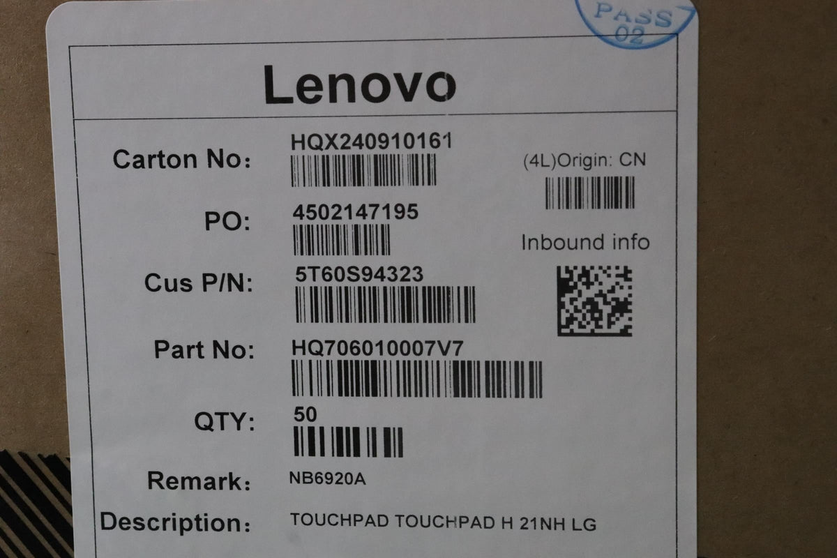 Lenovo H 21NH LG Touchpad Board 5T60S94323