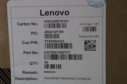 Lenovo H 21NH LG Touchpad Board 5T60S94323