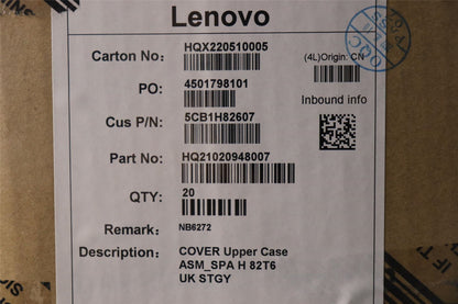 Lenovo Upper Case ASM_SPA H 82T6 UK STGY 5CB1H82607