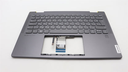 Lenovo Yoga 7 14ARP8 Keyboard Palmrest Top Cover Bulgarian Storm Grey 5CB1L47281