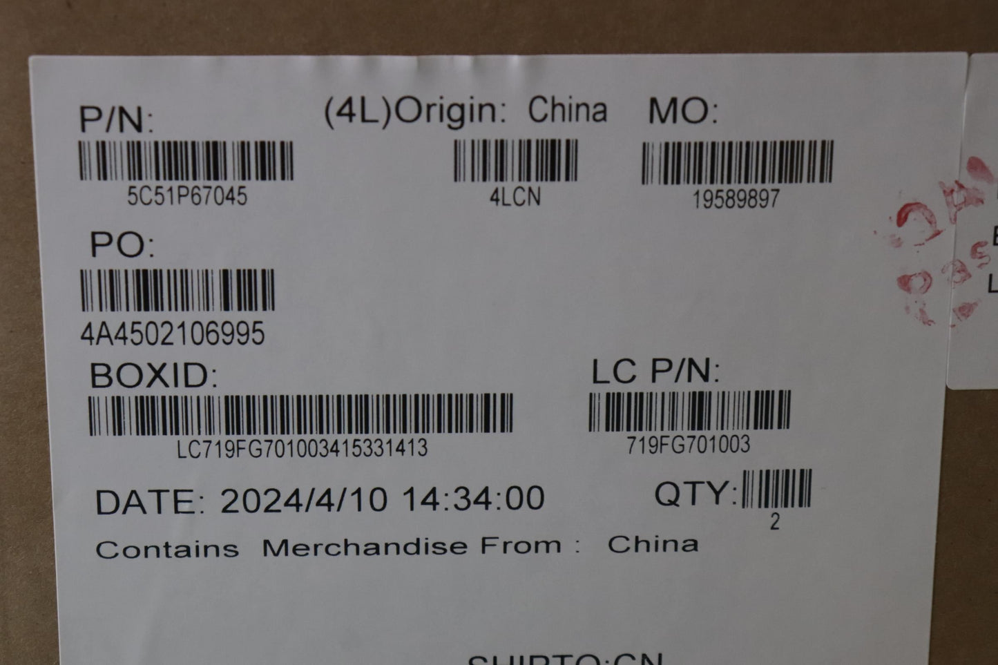 Lenovo CARDPOP FRU PCBA IO/B NSF852 LT6E0 MP I/O Board 5C51P67045
