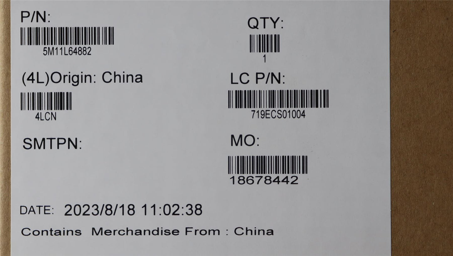 Lenovo MECH_ASM FRU NC BEZEL+FHD NCNMC30TAPEASM 5M11L64882