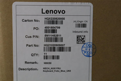 Lenovo MECH_ASM FRU Keyboard_Folio_Blue_UKE 5M11H52511