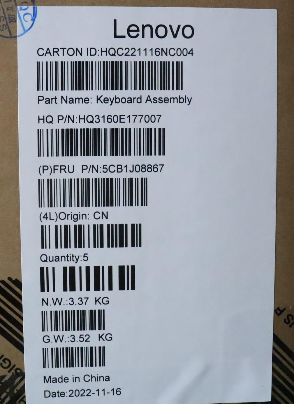 Lenovo IdeaPad 5 16ARH7 Palmrest Cover Touchpad Keyboard Russian 5CB1J08867
