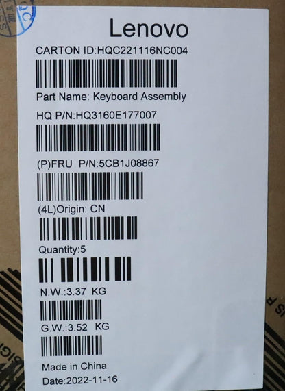 Lenovo IdeaPad 5 16ARH7 Palmrest Cover Touchpad Keyboard Russian 5CB1J08867