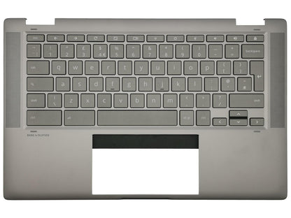 HP Chromebook 14C-CA Palmrest Cover Keyboard UK Silver Backlit M00328-031