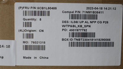 Lenovo UpCase_SPA C82XF NFP CG BL ALDF 5CB1L50485