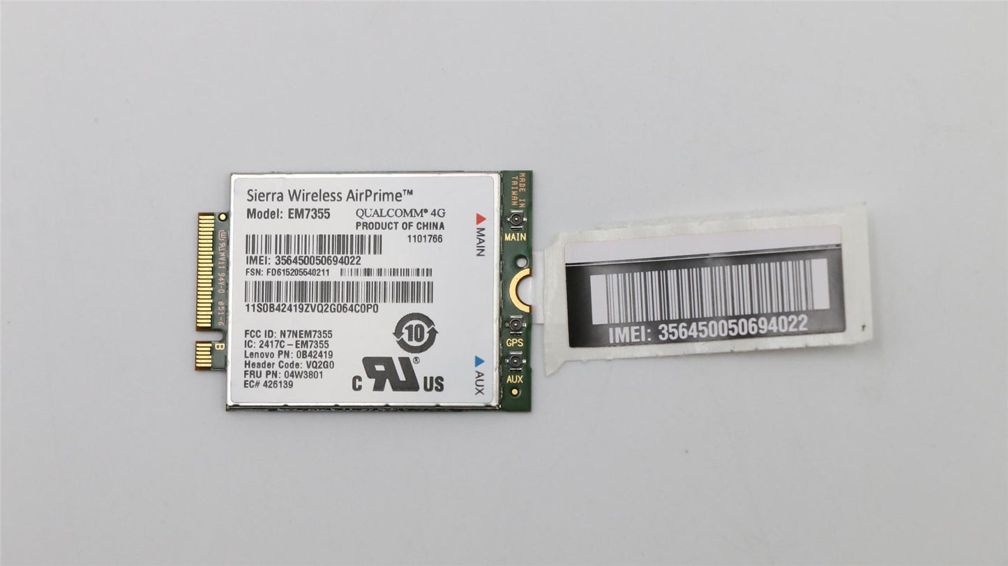 Lenovo Wireless,WWAN,SIE,7355 M.2 2FF 04W3801