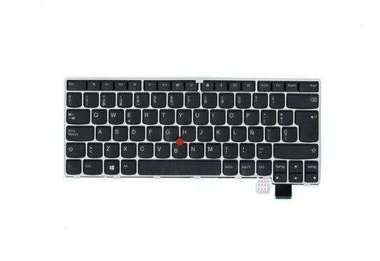 Genuine Lenovo ThinkPad T470s Keyboard Spanish Silver/Black Keys 01ER797