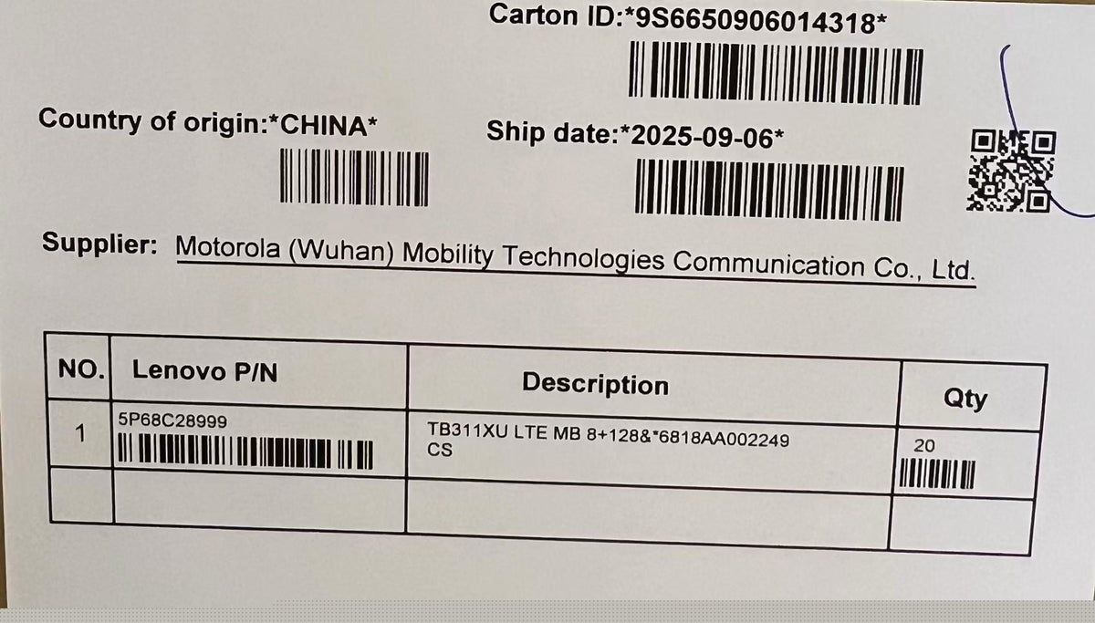 Lenovo TB311XU MB 8+128&*6818AA002249 CS LTE Board 5P68C28999