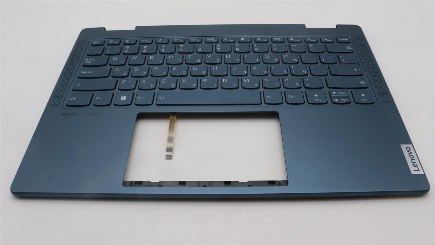 Lenovo Yoga 7 14IRL8 Keyboard Palmrest Top Cover Hebrew Tidal Teal 5CB1L40856