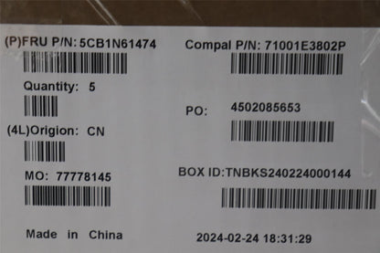 Lenovo Upper Case ASM_GER C 83FD EB RGB 5CB1N61474