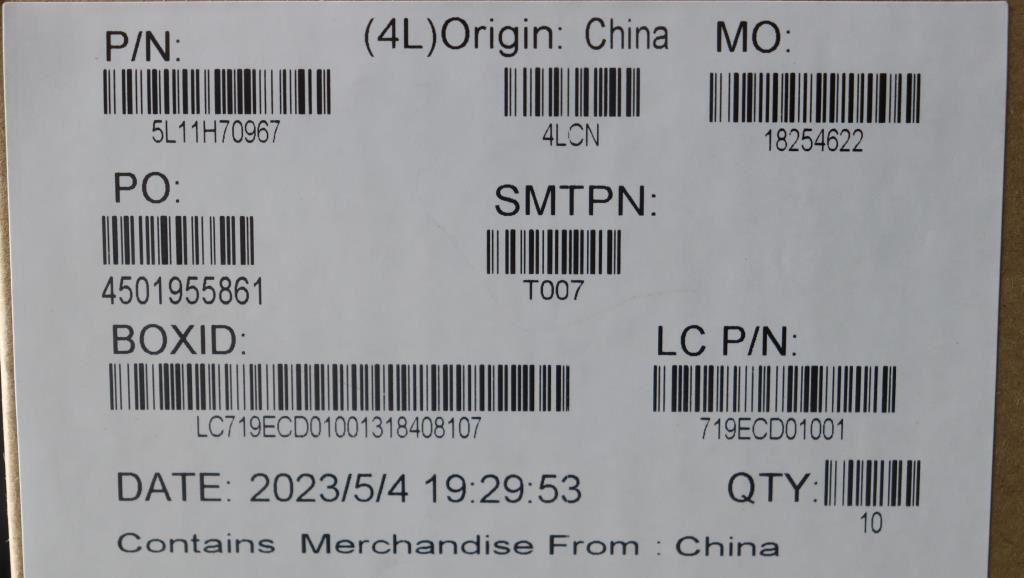 Lenovo LABEL FRU JG3.0 Label Kit 5L11H70967