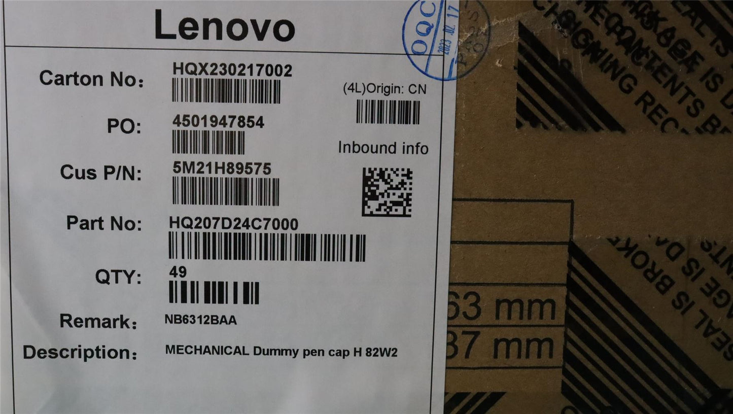 Lenovo 5M21H89575 MECHANICAL Dummy pen cap H 82W2