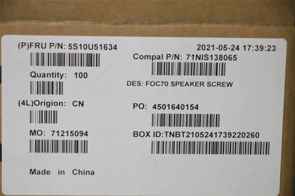 Lenovo speaker screw M2.5XL3 W NI 5S10U51634