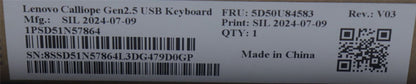 Lenovo DT_KYB Calliope USB G2.5 BK_Hebrew 5D50U84583