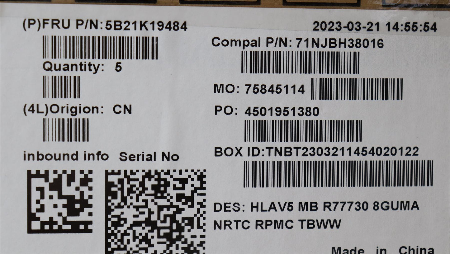 Lenovo MBC21JF NOK R77730UMA8G_RM WW 5B21K19484