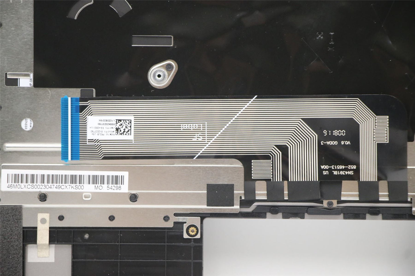 Lenovo ThinkBook 13s G2 ITL Keyboard Palmrest Top Cover US Silver 5CB1B02454