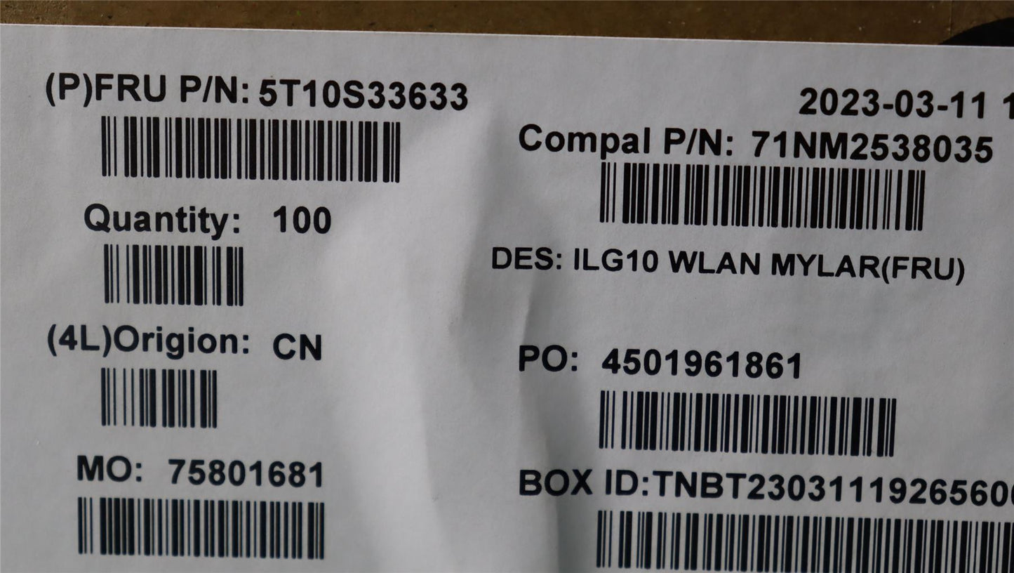 Lenovo WLAN Mylar C 82XV 5T10S33633