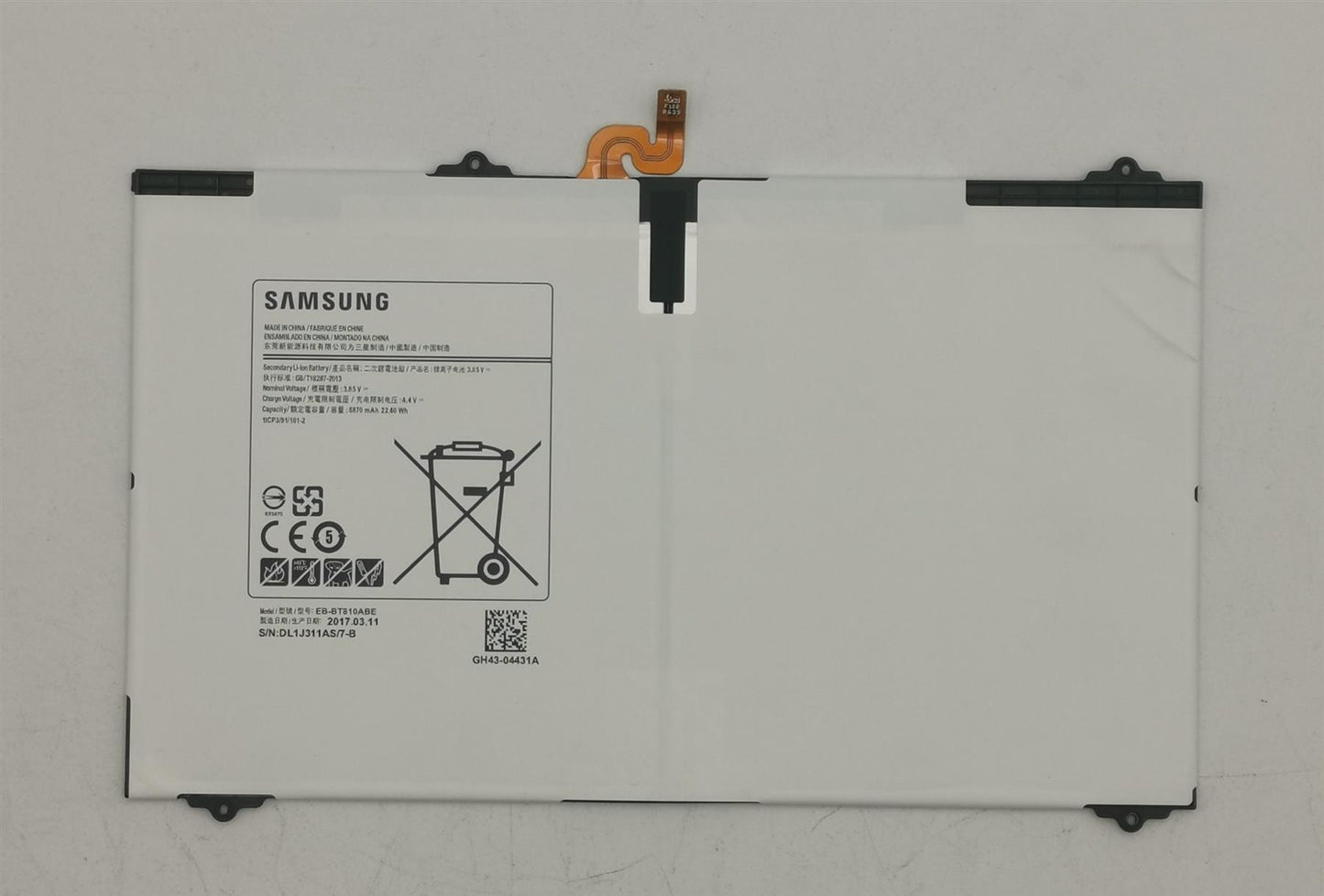 Samsung Galaxy Tab S2 9.7 2016 SM-T813N SM-T819N Battery 5870Mah  GH43-04431A