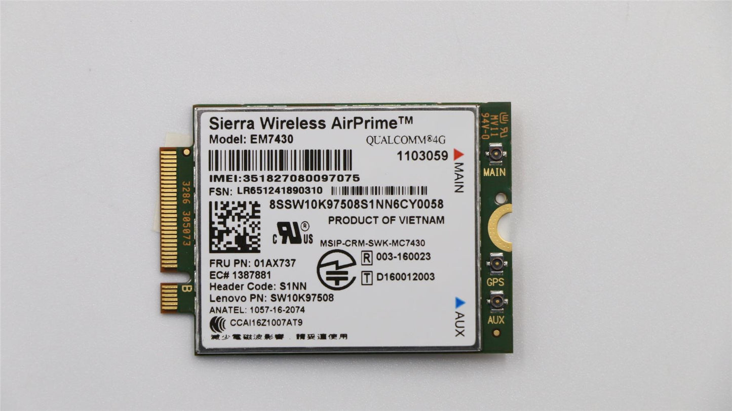Lenovo Wireless, CMB, SIE, EM7430 01AX737