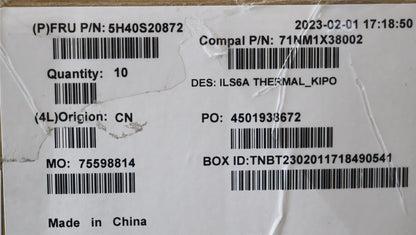 Lenovo 5H40S20871 HEATSINK Heatsink C 82XG KIPO