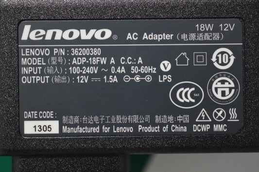 Lenovo Delta ADP-18FW AA 12V 1.5A AC Charger Adapter 36200380