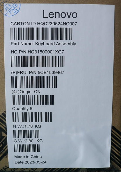 Lenovo Yoga 7 14IRH8 Palmrest Cover Touchpad Keyboard Switzerland 5CB1L39467