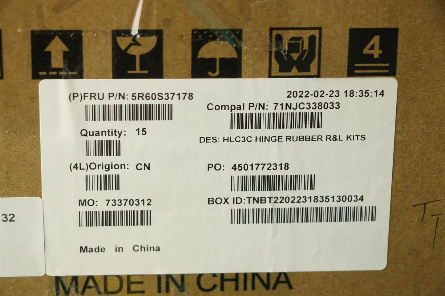 Lenovo RUBBER Rubber hinge C 82UD (R+L)*10pcs 5R60S37178