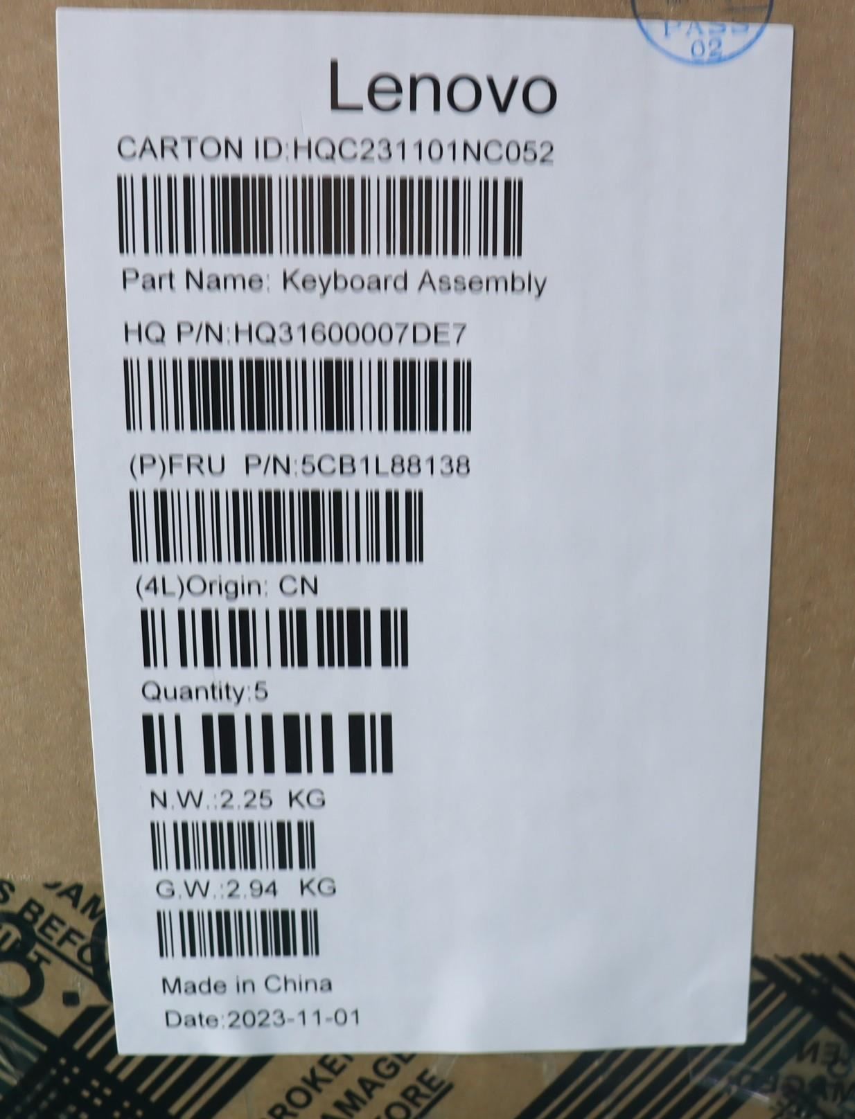 Lenovo Yoga 6 14IRH8 Palmrest Cover Touchpad Keyboard Russian 5CB1L88138