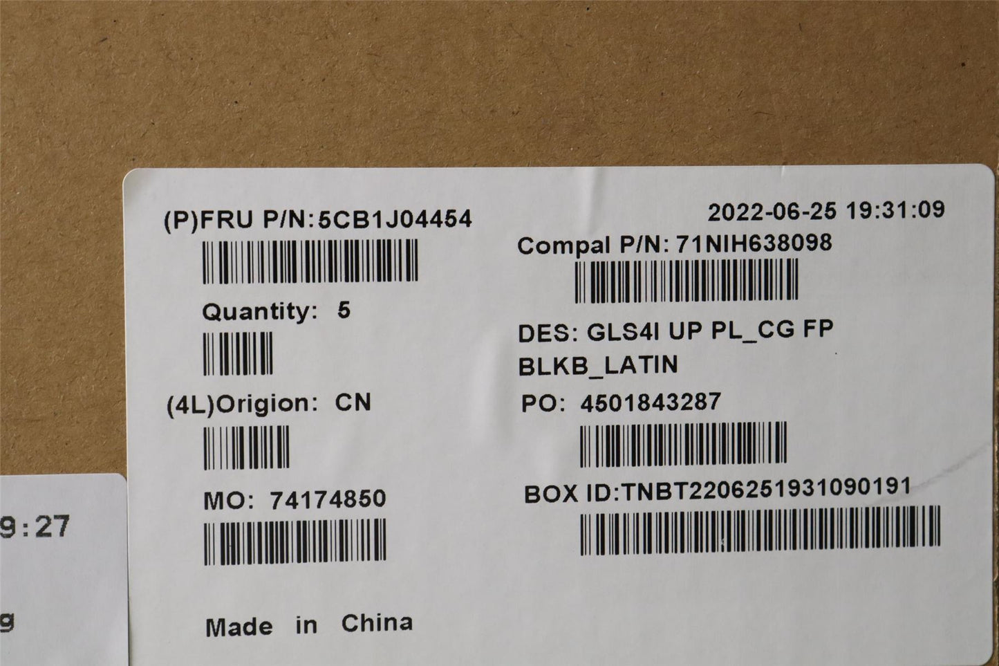 Lenovo UpperCaseASM_LASPAC82SD PLCG FPBL 5CB1J04454