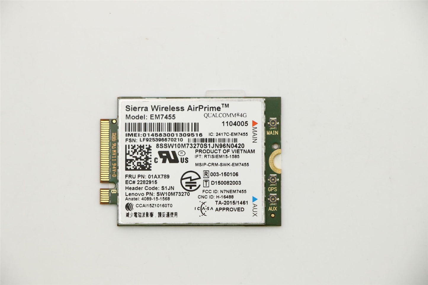 Lenovo 01AX789 Wireless, CMB, SIE, EM7455 Tab