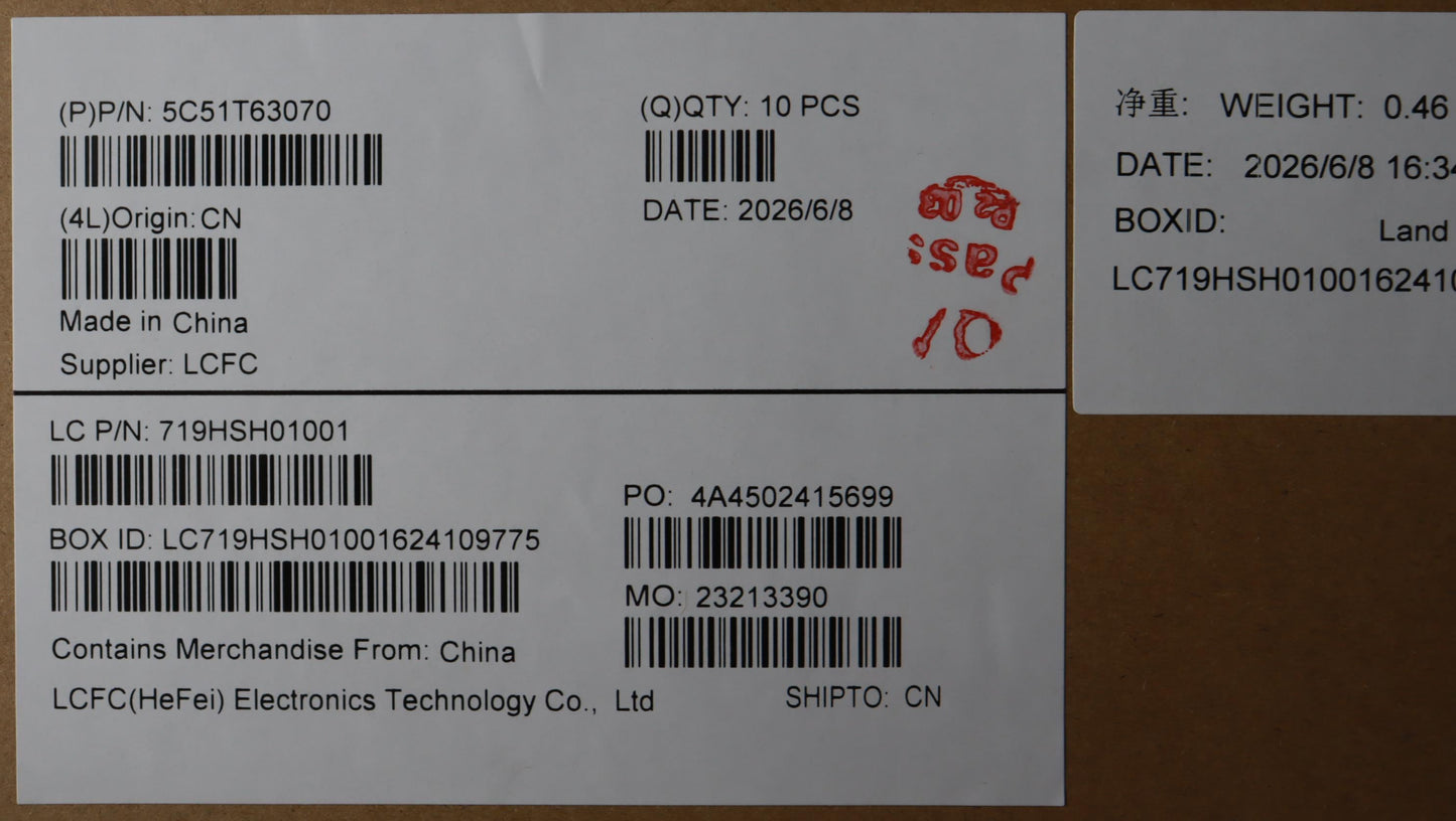 Lenovo CARDPOP FRU PCBA IO/B NSH451 SWG WW I/O Board 5C51T63070