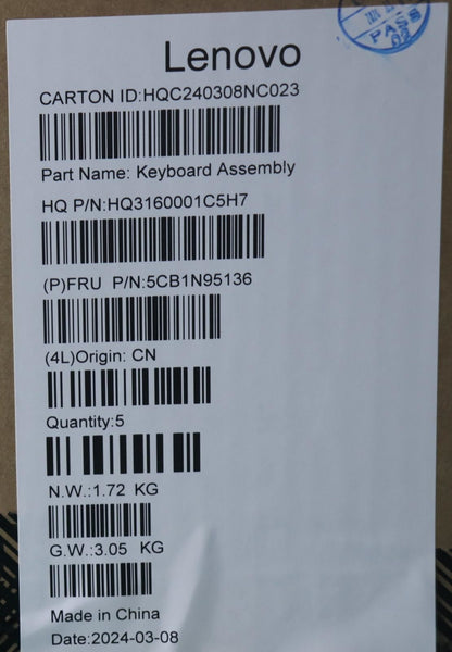 Lenovo UpperCaseASM HBW H83DL FP SG 5CB1N95136