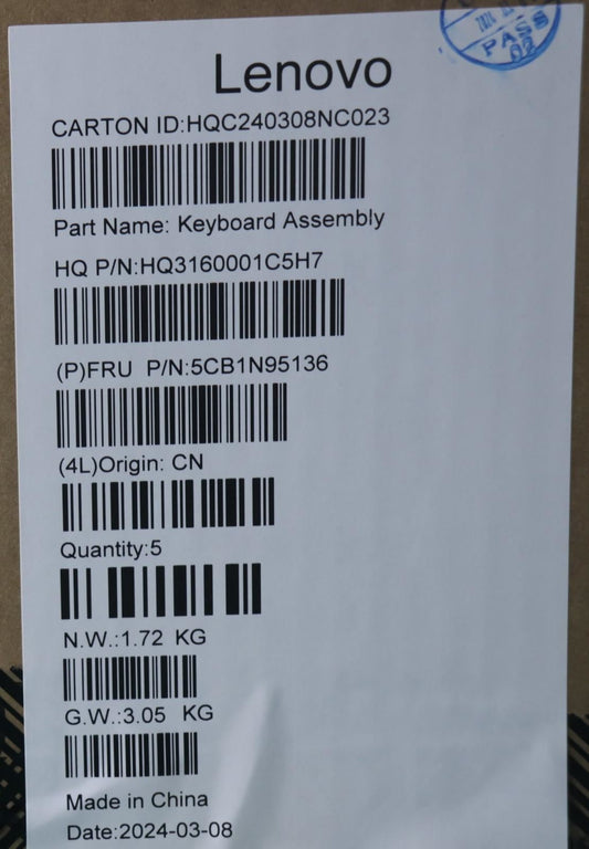 Lenovo UpperCaseASM HBW H83DL FP SG 5CB1N95136