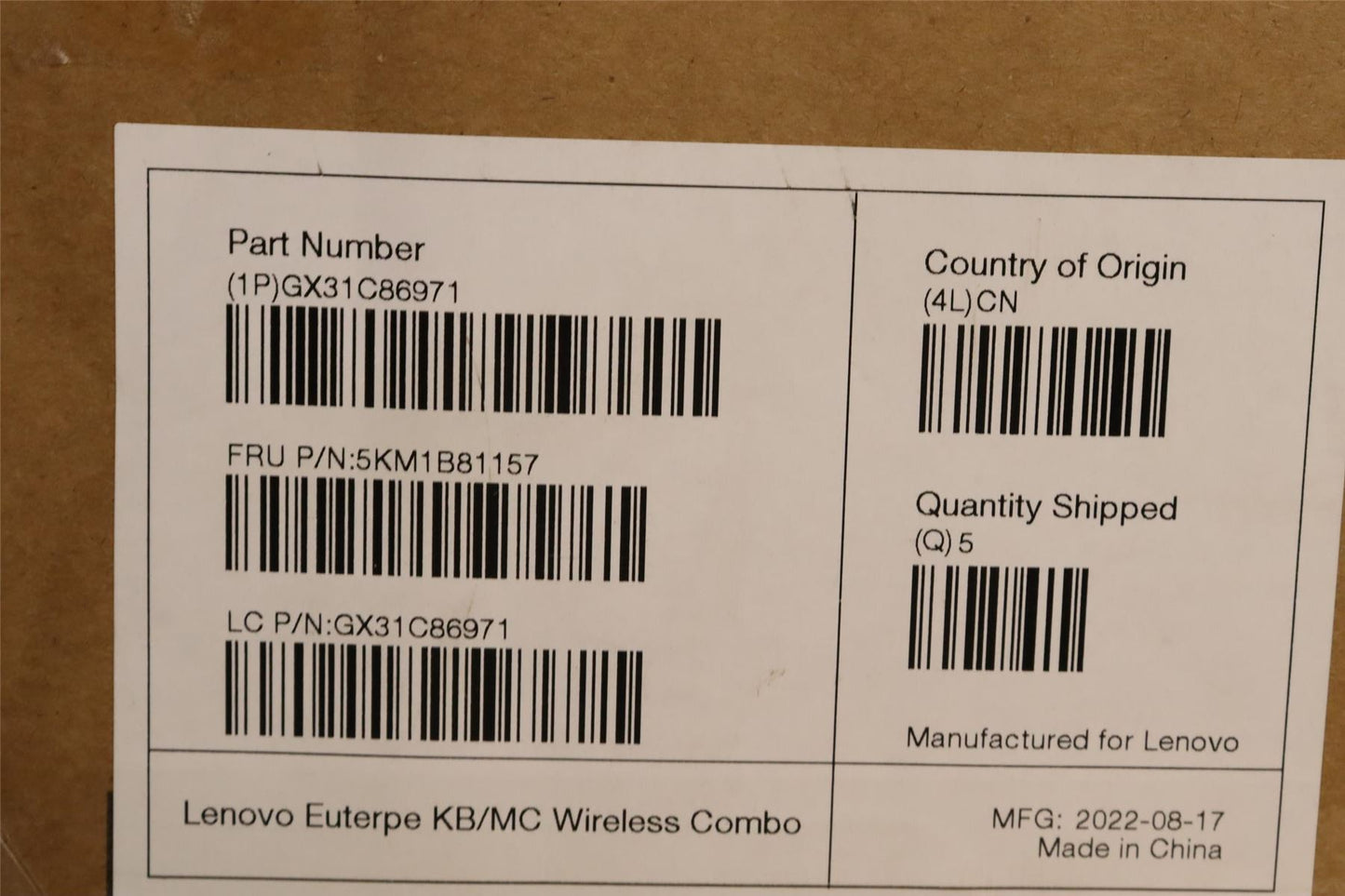 Lenovo KYB_MOUSE G-Tech Euterpe G/B UK 5KM1B81157