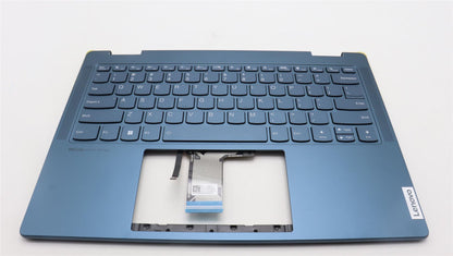Lenovo Yoga 7 14IRL8 Keyboard Palmrest Top Cover US Tidal Teal 5CB1L40871