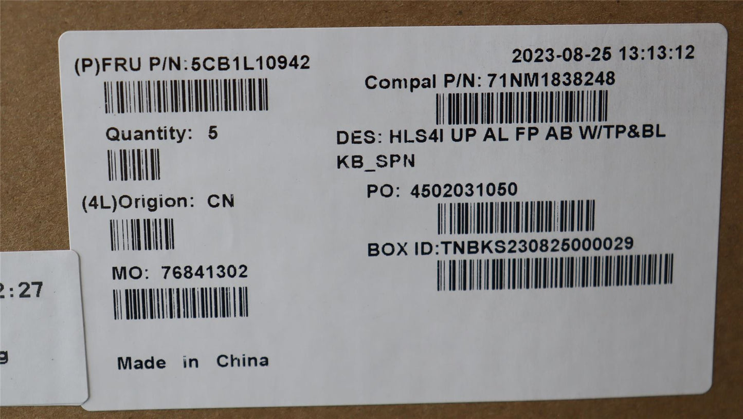 Lenovo UpperCase_SPA C82XD FP AB BL AL 5CB1L10942