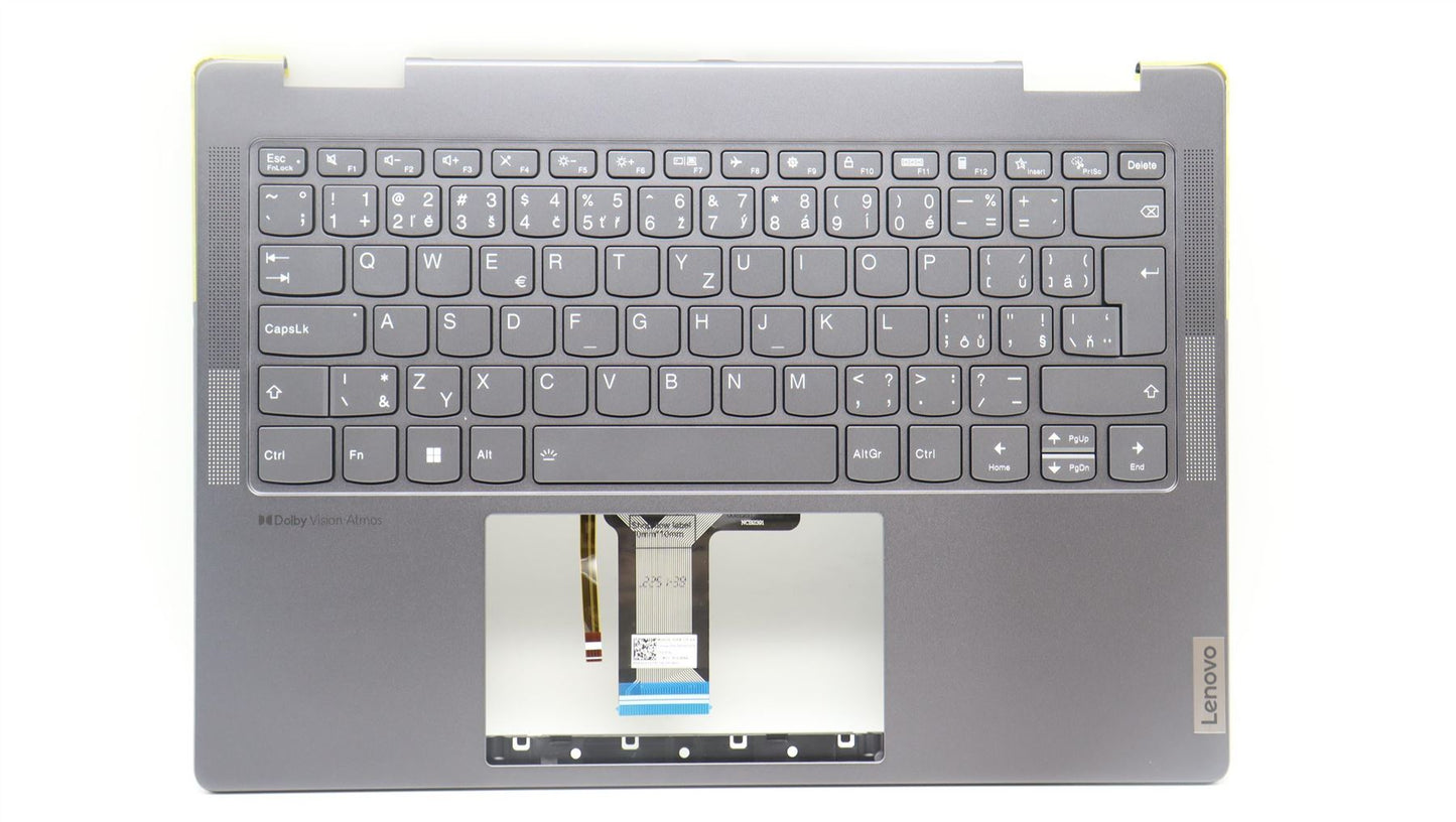 Lenovo Yoga 7 14ARP8 Palmrest Cover Keyboard Czech Slovakian Grey 5CB1L48271