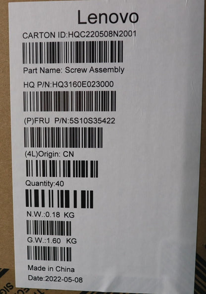 Lenovo Pro 5 Pro 16ARH7 Screw Screws Set Kit 5S10S35422