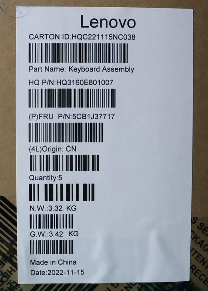 Lenovo Upper Case ASM_SWS H 82VA GY 5CB1J37717
