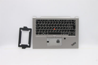 Lenovo Yoga X390 Palmrest Cover Touchpad Keyboard Swiss Silver 02HM754