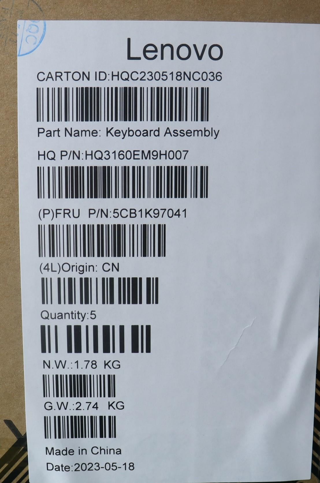 Lenovo IdeaPad 5 14IRH8 Palmrest Cover Touchpad Keyboard Arctic Grey 5CB1K97041