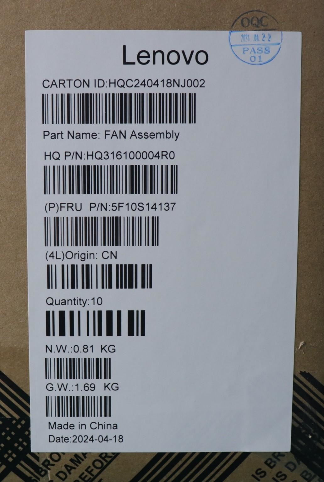 Lenovo System FAN H 83E2 L R FCN 5F10S14137