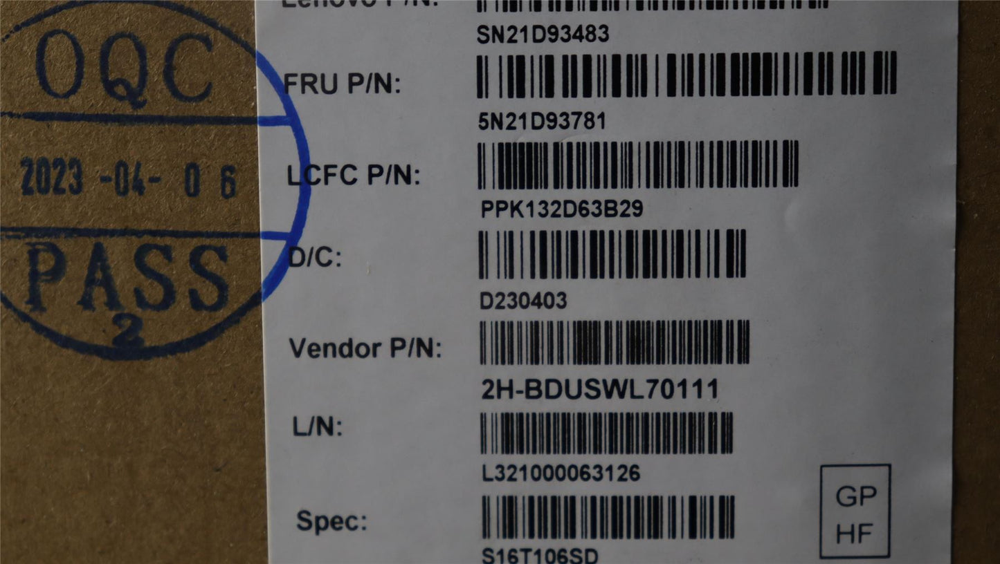 Lenovo ThinkPad P16s 1 L15 3 T16 1 Keyboard Swedish Finnish Black 5N21D93781