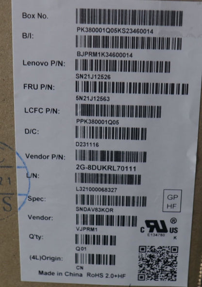 Lenovo NB_KYB NDA-V KBD,LBL-2,PMX,KOR Korean Keyboard 5N21J12563