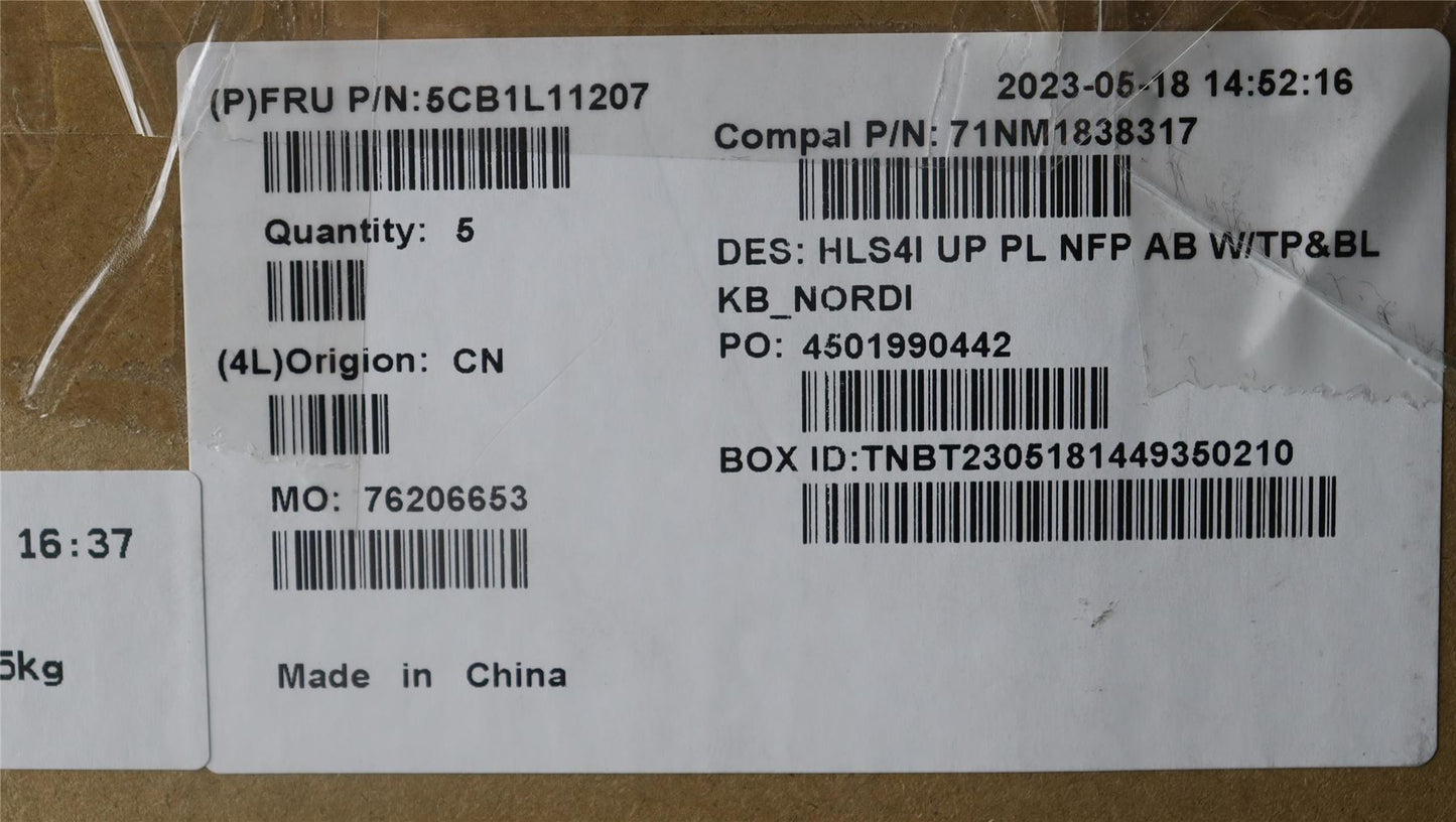 Lenovo IdeaPad 5 14ABR8 Palmrest Cover Touchpad Keyboard Nordic 5CB1L11207