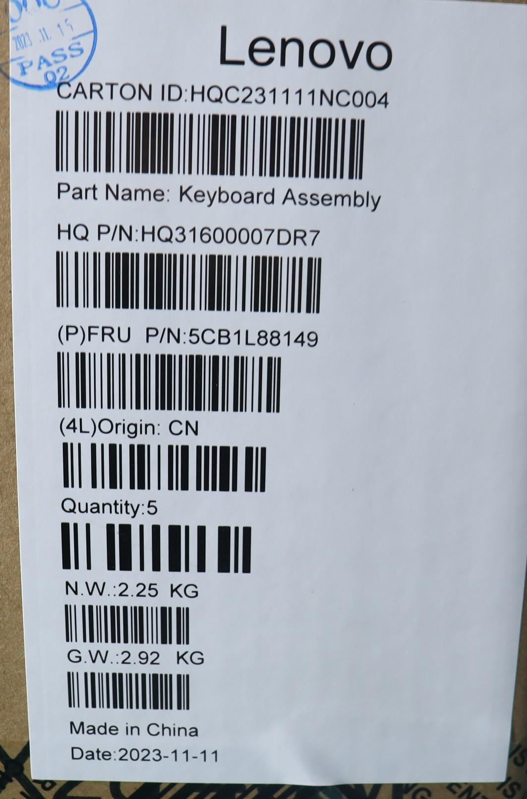 Lenovo COVER Upper Case ASM_BEL_H 83E0_FP_MIGY 5CB1L88149