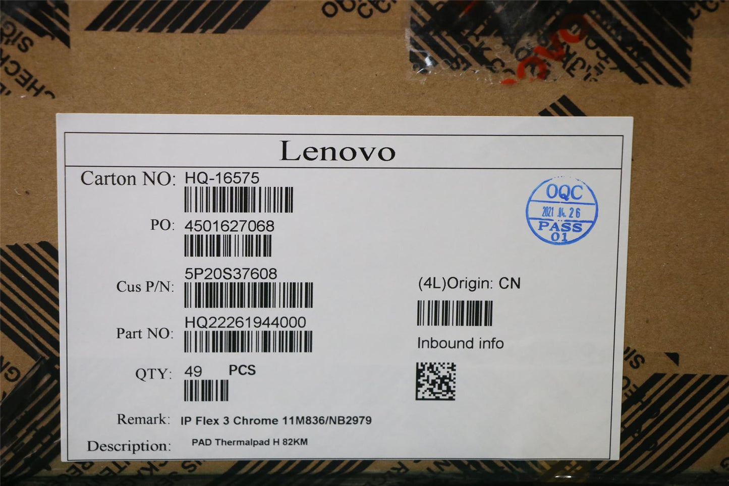 Lenovo Thermalpad H 82KM 5P20S37608