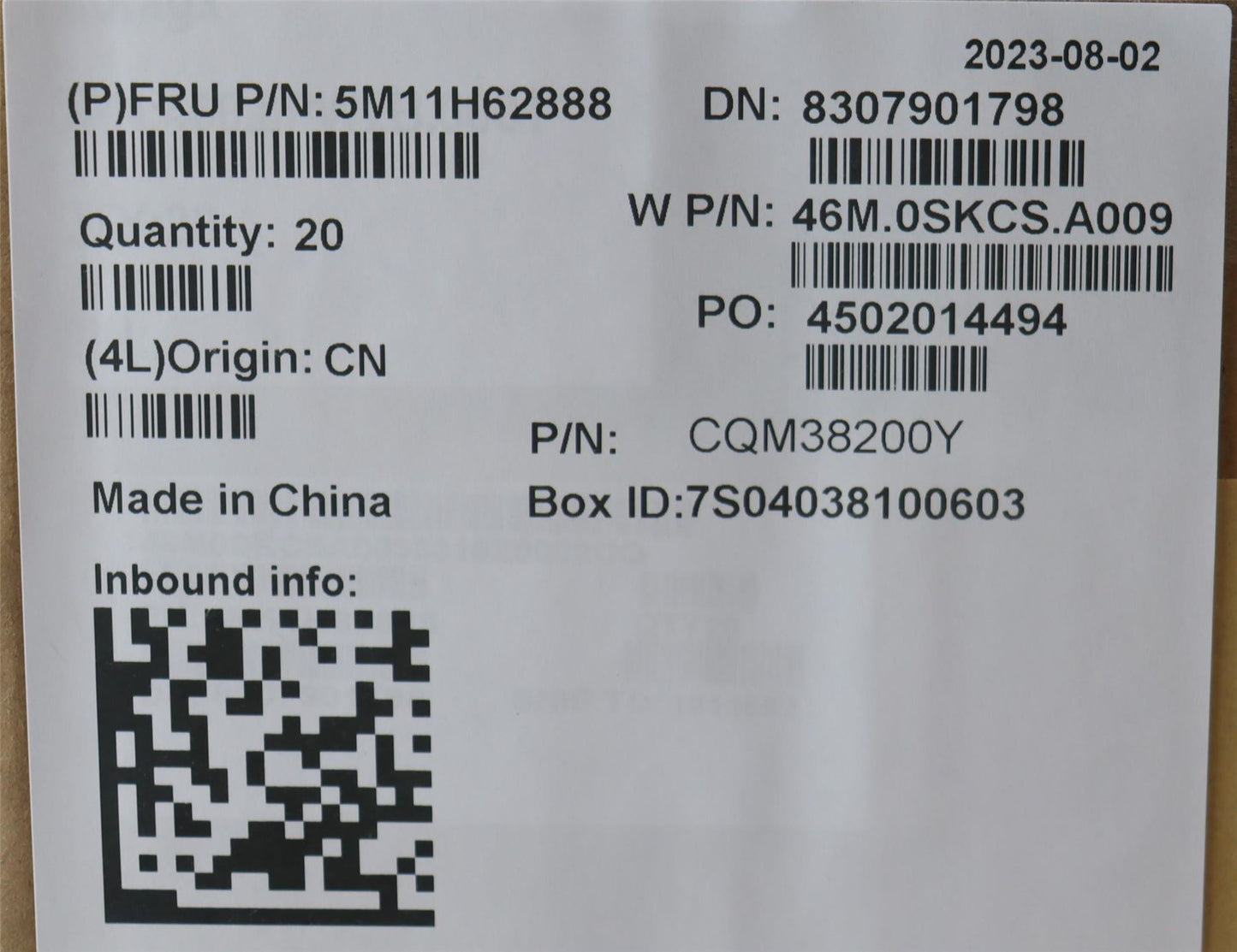 Lenovo MECH_ASM FR MECH_ASM C COVER YG N-WFC SG 5M11H62888